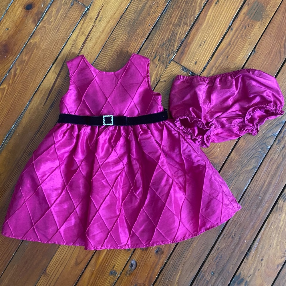 Pink Dress with tulle & matching bloomers Size 24 Months